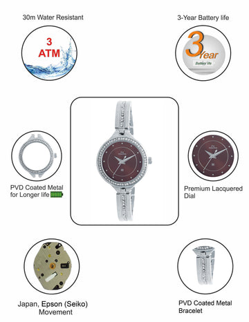 Maxima ATTIVO Women Brown Dial Analogue Watch - 52802BMLI